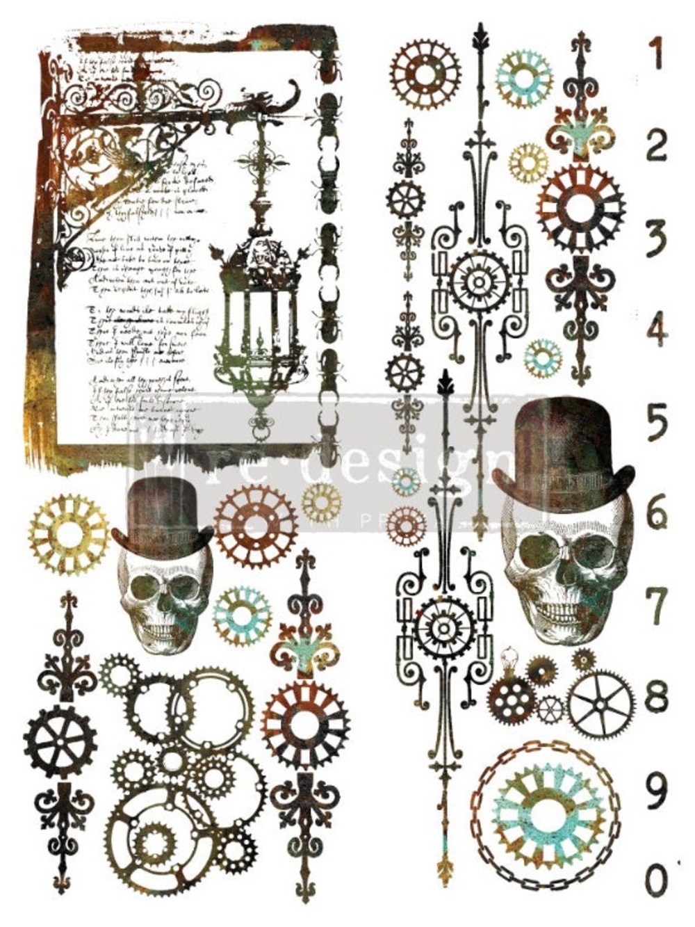 Redesign with Prima Decor Transfer | STEAMPUNK | 22”” x 30”